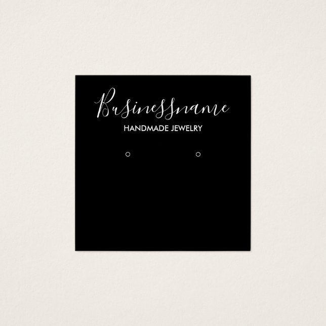 Placa de exibição de brinco preto e branco elegant (Frente)