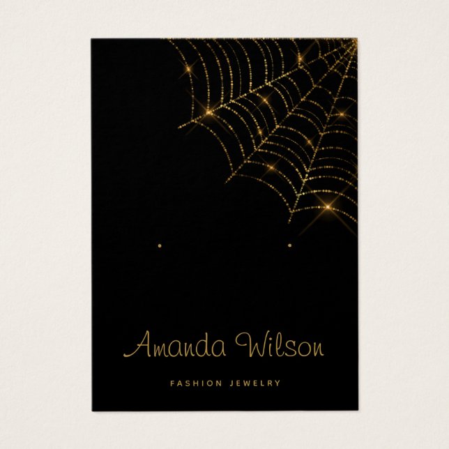 Placa de exibição de chic Black e Dourado brinco (Frente)