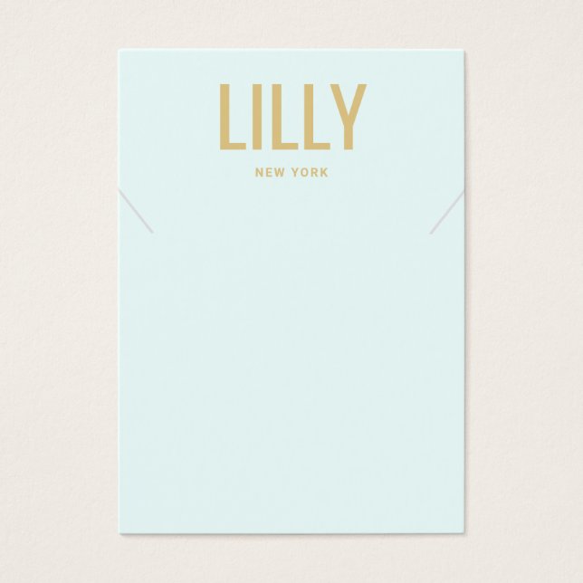 Placa de Exibição de Colar Azul Moderno (Frente)