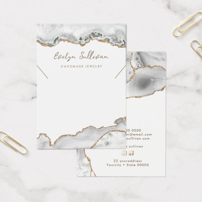 Placa de exibição de colar branco agarrado (Escritótio)
