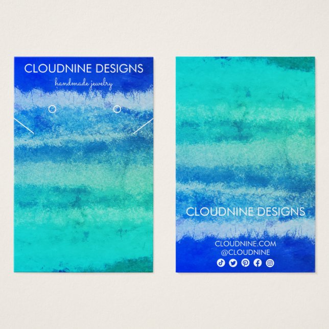 Placa de Exibição de Colar de Colar Azul Aqua (Frente & Verso)