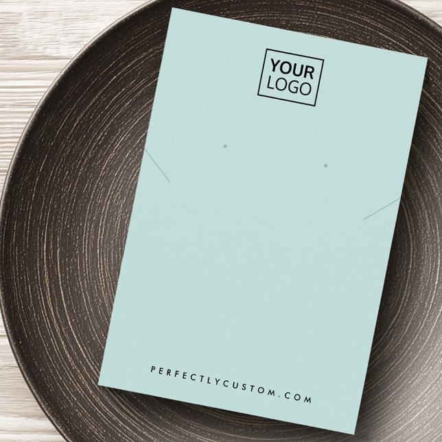 Placa de exibição de colar de colar com colar de l (Light blue add logo necklace earring display card)