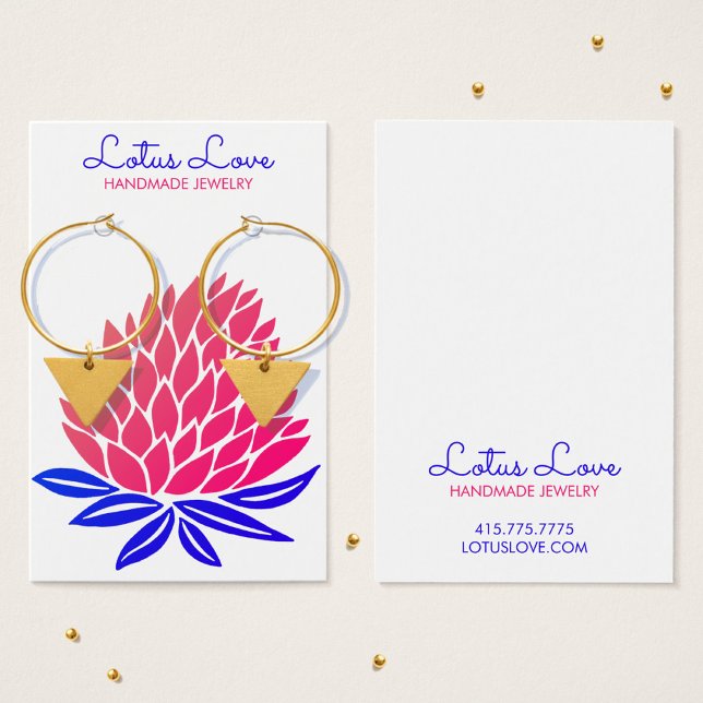 Placa de Exibição de Colheita de Colar do Colar do (Lotus Flower Earring Necklace Jewelry Display Card
)
