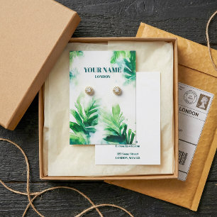 Placa de exibição de folheto verde tropical