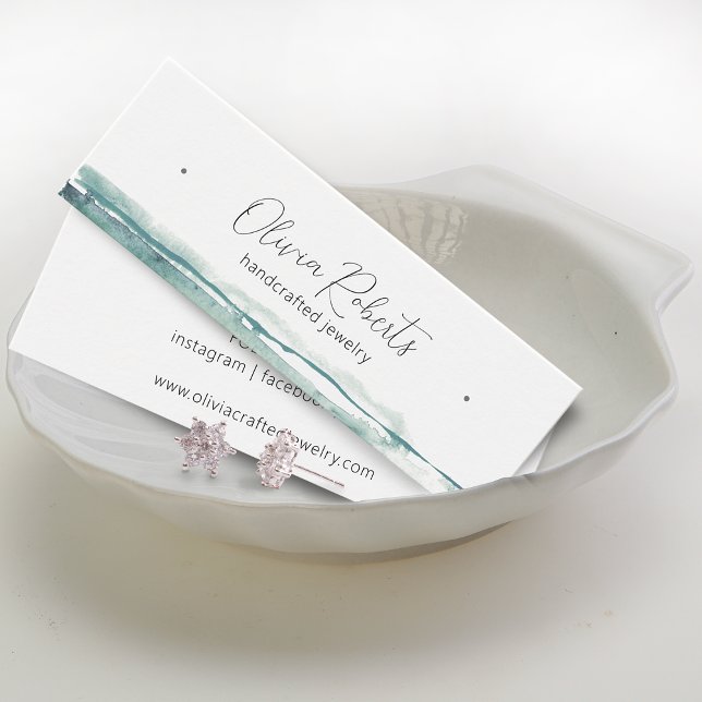 Placa de Exibição de Gravação de Aquarela de Scrip (Modern Script Watercolor Earring Display Card)