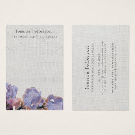 Placa de Exibição de Joia com Alça Floral Púrpura 