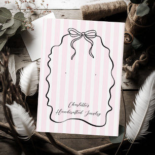 Placa de Exibição de Joia com Alça Pinstripe Rosa