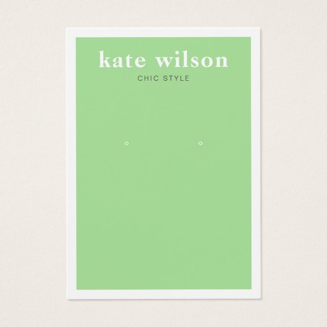 Placa de Exibição de Joia Verde Moderna (Frente)