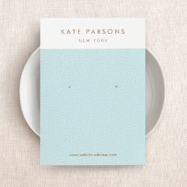 Placa de exibição de joias com anel de couro azul