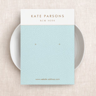 Placa de exibição de joias com anel de couro azul