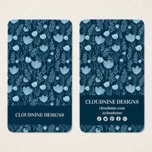 Placa de exibição de joias de brinco azul floral