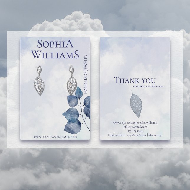 Placa de exibição de joias de brinco com nuvens az (Criador carregado)