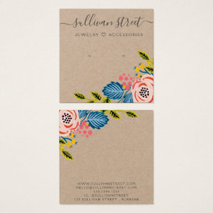 Placa de Exibição de Joias do Kraft Boho Floral