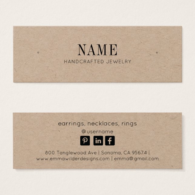 Placa de exibição de joias do Kraft Stuart Minimal (Frente & Verso)