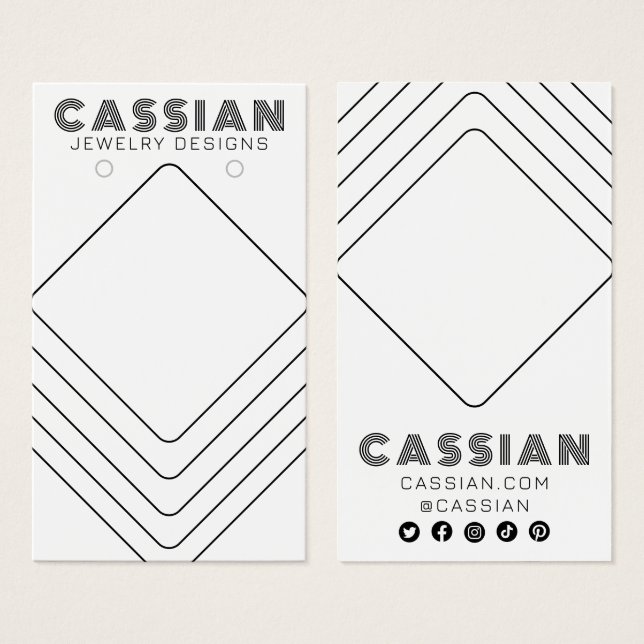 Placa de Exibição de Joias Legal com Linhas Minima (Frente & Verso)