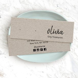 Placa de Exibição de Script Stud Earring Kraft