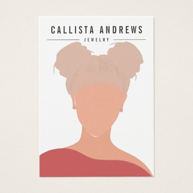 Placa de exibição de "White Earring Girl" da Bohem (Frente)