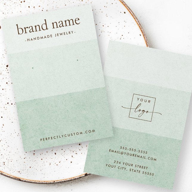 Placa de exibição do brinco de textura verde-clara (Ombre light green texture earring display card)