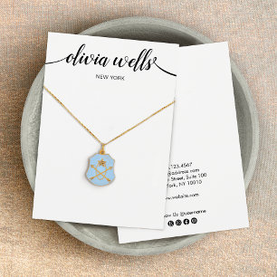 Placa de Exibição do Colar Branco Preto de Script 