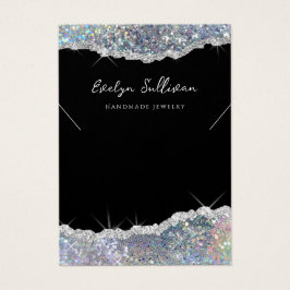 Placa de exibição do colar com brilho prateado