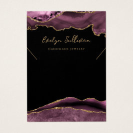 Placa de exibição do colar de agate de mauve escur