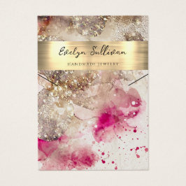 Placa de exibição do colar de aquarela verde-rosa