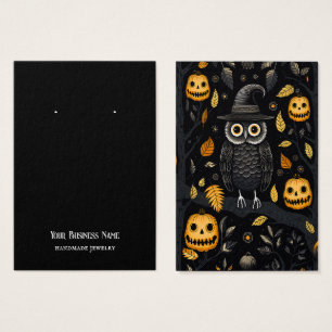 Placa de exibição do Halloween Owl Earring