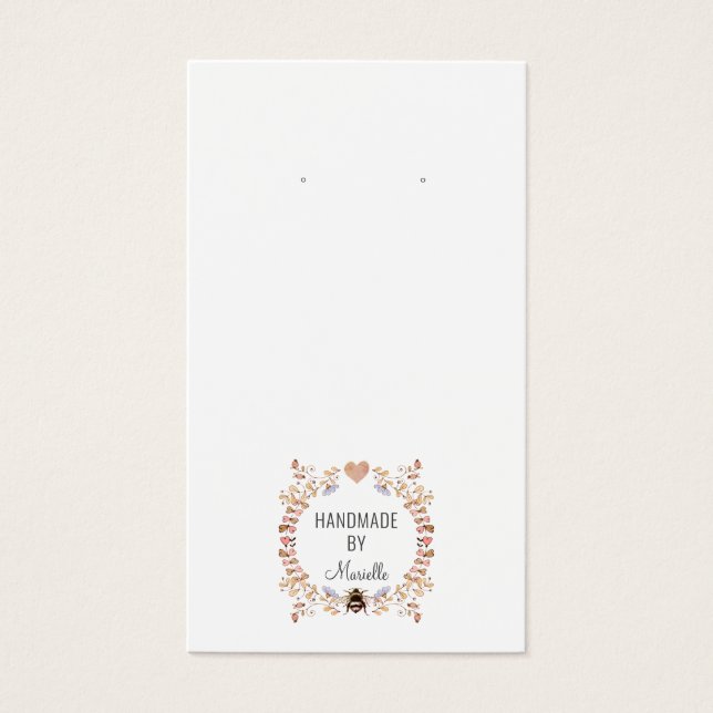 Placa de Exibição Rustic Floral Earring Jewelry (Frente)