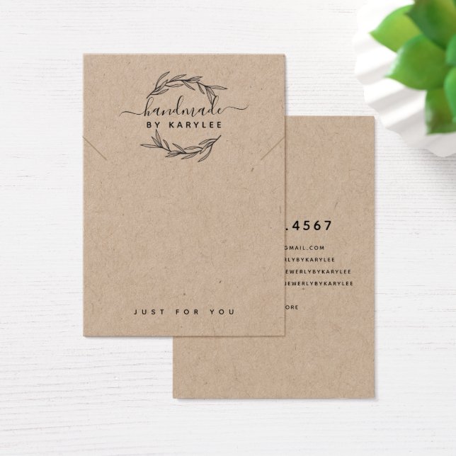 Placa de Exibição Rustic Laurel Leaf Necklace (Mesa)