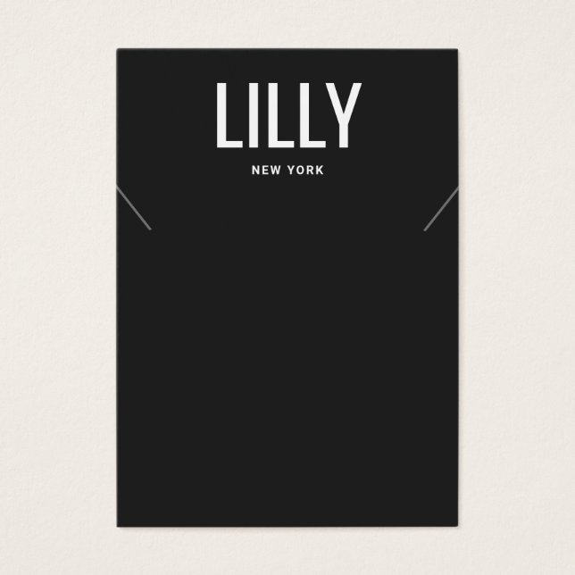 Placa de Exibição Simples do Colar Preto (Frente)