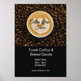 Placa de Faixa de Cafeteria | Poster de Abertura d