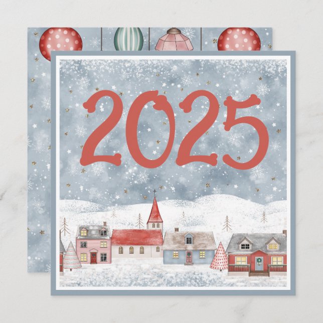Placa de férias dos Anos novos 2025 Sweet Winter L (Frente/Verso)