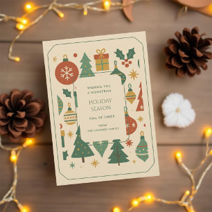 Placa de Férias Moderna do Meio século Vermelho Ve