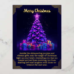 Placa de folha de árvore de Natal roxa