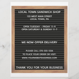 Placa de Folheto do Restaurante Café Dois Lados