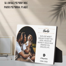 Placa de Foto de Cachorro em Memória – Personaliza