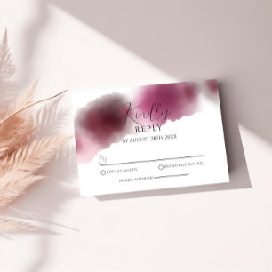 Placa de gabinete RSVP de Casamento Burgundy Water