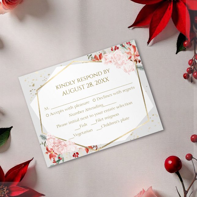 Placa de gabinete RSVP de casamento no inverno ati (Criador carregado)