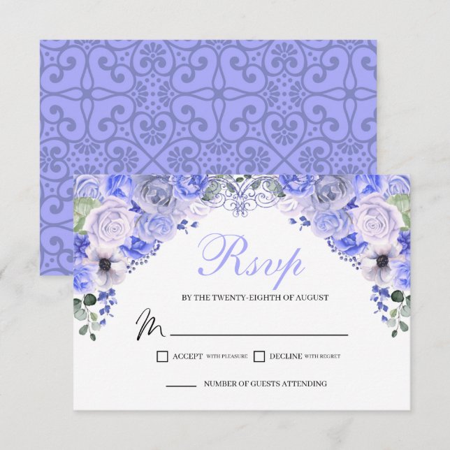 Placa de gabinete RSVP Floral Azul Periwinkle (Frente/Verso)