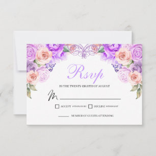 Placa de gabinete RSVP Floral rosa e roxa