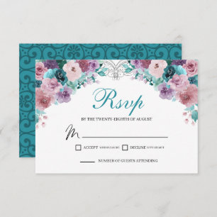 Placa de gabinete RSVP Floral Teal & Mauve