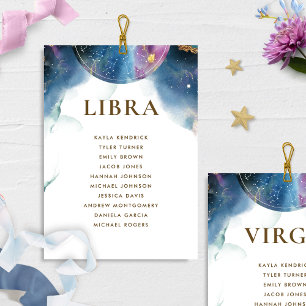 Placa de Gráfico de Lugar Libra Celestial com Nome