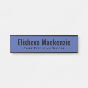 Placa de Identificação Azul para Porta de Escritór