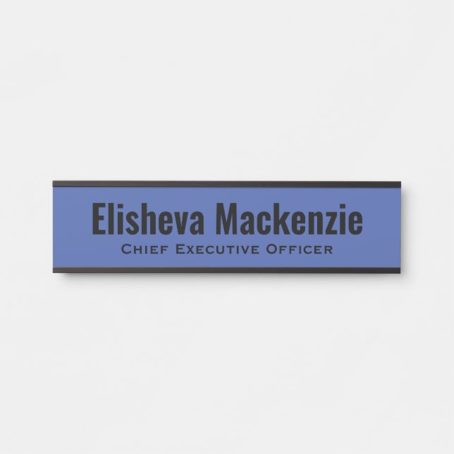 Placa de Identificação Azul para Porta de Escritór (Frente)