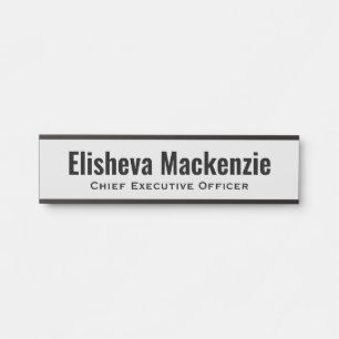 Placa de Identificação Cinza para Porta de Escritó