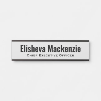 Placa de Identificação Cinza para Porta de Escritó
