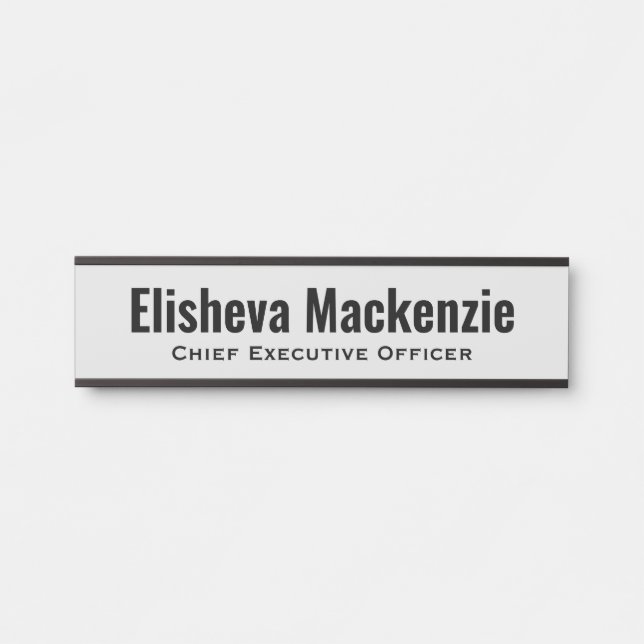 Placa de Identificação Cinza para Porta de Escritó (Frente)