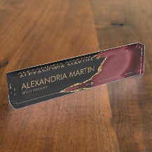 Placa de identificação de mesa de escritório glamo