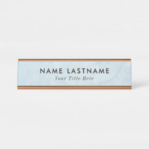 Placa de identificação de mesa moderna com nome e