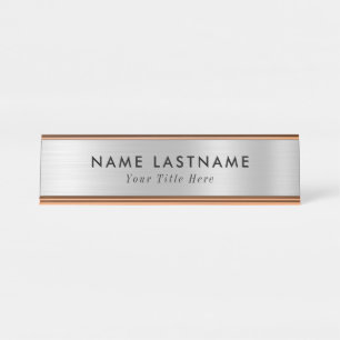 Placa de identificação de mesa moderna com nome e